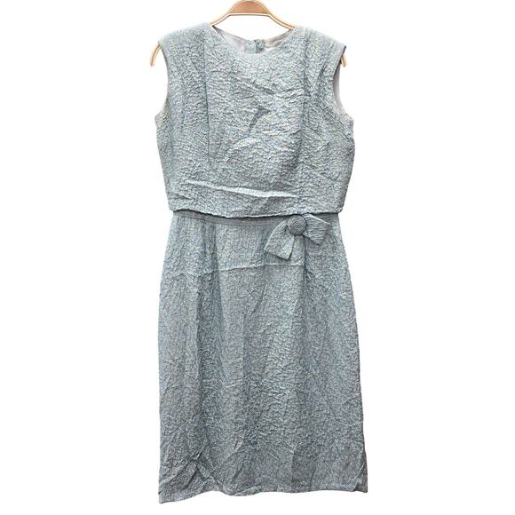 Vintage Ardley New York Brocade Rosette Formal Dress, Teal & Gold - Picture 9 of 11